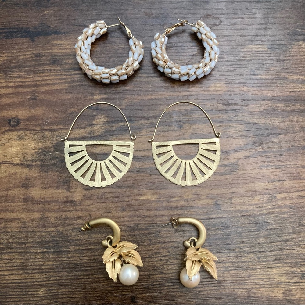 Vintage Gold Tone Bohemian Style Statement Earrings